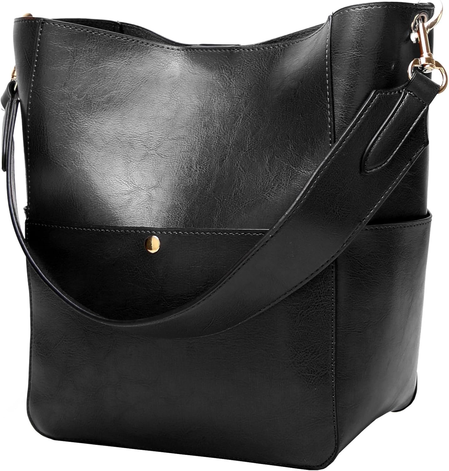 Womens Handbag, Pu Leather Bucket Tote Purse And Handbags Medium Satchel Purse Designer Work Shoulder Bags