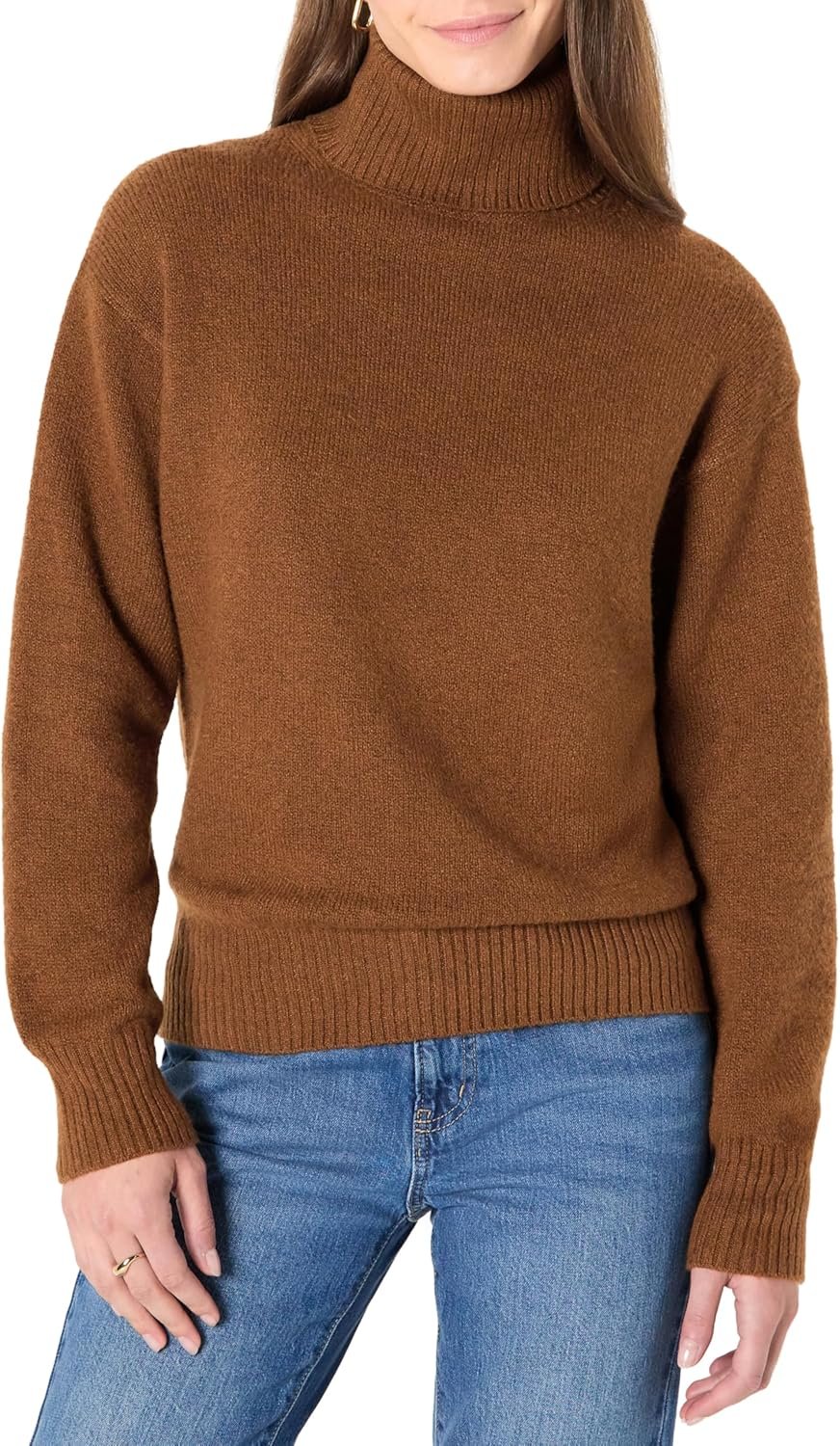 ('s Pick) Women's Relaxed-Fit Cotton Blend Turtleneck Pullover Sweater